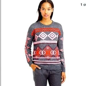 J. Crew Abstract Faire Isle Knitted sweater Sm XS